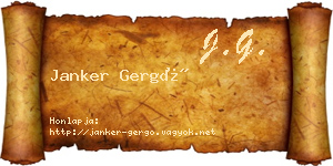 Janker Gergő névjegykártya